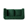 Chesterfield Loveseat | Tufted Velvet | Rolled Arms | Emerald Green | 62"