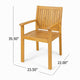 Alison Outdoor Dining Chair Set of 2 | Brown Acacia Wood | Slat Panel