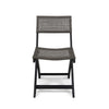 Neso Outdoor Bistro Chair Set of 2 | Foldable Wicker Woven | Gray and Brown