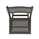 Neso Outdoor Bistro Chair Set of 2 | Foldable Wicker Woven | Gray and Brown