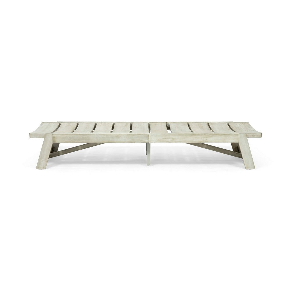 Makan Outdoor Chaise Lounge | Slatted and Adjustable | Gray Wash 78"