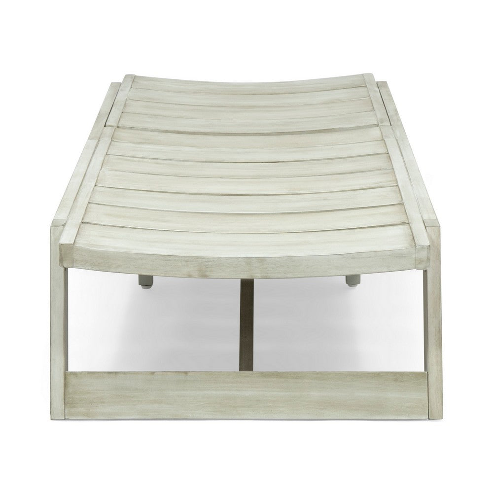 Makan Outdoor Chaise Lounge | Slatted and Adjustable | Gray Wash 78"