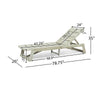 Makan Outdoor Chaise Lounge | Slatted and Adjustable | Gray Wash 78"