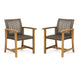 Bops Outdoor Dining Chair Set of 2 | Rattan Woven Seat | Brown Wash Wood