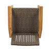 Bops Outdoor Dining Chair Set of 2 | Rattan Woven Seat | Brown Wash Wood
