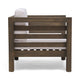 Carie Outdoor Club Chair | White Fabric Cushions | Slatted Frame | Gray Wood