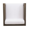 Carie Outdoor Club Chair | White Fabric Cushions | Slatted Frame | Gray Wood