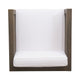 Carie Outdoor Club Chair | White Fabric Cushions | Slatted Frame | Gray Wood