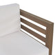 Carie Outdoor Club Chair | White Fabric Cushions | Slatted Frame | Gray Wood