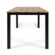 Outdoor Dining Table | Slatted Rectangular Top | Black Iron | Brown 71"