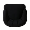 Accent Barrel Chair | Channeled Black Altay Velvet | Walnut Brown Wood Legs