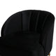 Accent Barrel Chair | Channeled Black Altay Velvet | Walnut Brown Wood Legs