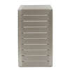 Kory Outdoor Side Table | C-Shaped | Slatted Frame | Silver Aluminum 24"