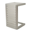Kory Outdoor Side Table | C-Shaped | Slatted Frame | Silver Aluminum 24"