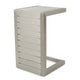 Kory Outdoor Side Table | C-Shaped | Slatted Frame | Silver Aluminum 24"
