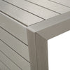 Kory Outdoor Side Table | C-Shaped | Slatted Frame | Silver Aluminum 24"
