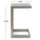 Kory Outdoor Side Table | C-Shaped | Slatted Frame | Silver Aluminum 24"