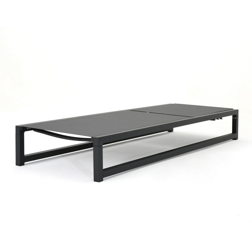 Voni Outdoor Chaise Louge | 5-Position Adjustable | Gray Aluminum 77"