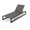 Voni Outdoor Chaise Louge | 5-Position Adjustable | Gray Aluminum 77"