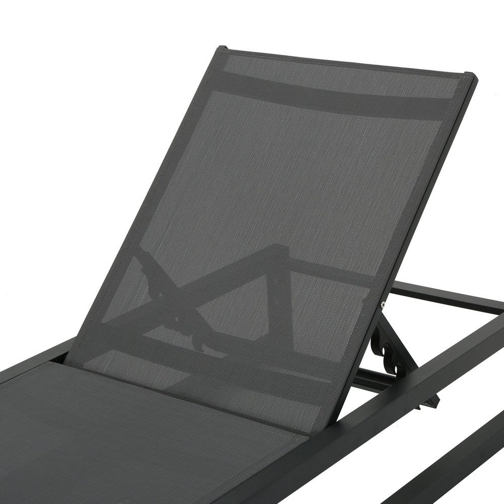 Voni Outdoor Chaise Louge | 5-Position Adjustable | Gray Aluminum 77"