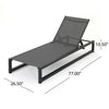 Voni Outdoor Chaise Louge | 5-Position Adjustable | Gray Aluminum 77"