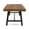 Leslee Outdoor Coffee Table | Slatted Rectangular Top | Black Metal 46"