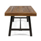 Leslee Outdoor Coffee Table | Slatted Rectangular Top | Black Metal 46"