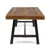 Leslee Outdoor Coffee Table | Slatted Rectangular Top | Black Metal 46"