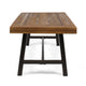 Leslee Outdoor Coffee Table | Slatted Rectangular Top | Black Metal 46"