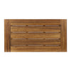 Leslee Outdoor Coffee Table | Slatted Rectangular Top | Black Metal 46"