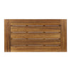 Leslee Outdoor Coffee Table | Slatted Rectangular Top | Black Metal 46"