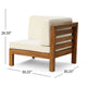Carie Outdoor 2pc Loveseat Set | Beige Polyester | Slatted Brown Wood