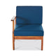Hoye Outdoor 5pc Modular Corner Sofa Set | L-Shape | Blue Polyester | Brown