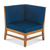 Hoye Outdoor 5pc Modular Corner Sofa Set | L-Shape | Blue Polyester | Brown