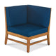 Hoye Outdoor 5pc Modular Corner Sofa Set | L-Shape | Blue Polyester | Brown