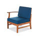 Hoye Outdoor 5pc Modular Corner Sofa Set | L-Shape | Blue Polyester | Brown