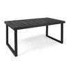Outdoor Dining Table | Slatted Rectangular Top | Sandblasted Gray 69"