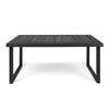 Outdoor Dining Table | Slatted Rectangular Top | Sandblasted Gray 69"