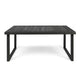 Outdoor Dining Table | Slatted Rectangular Top | Sandblasted Gray 69"
