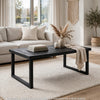 Outdoor Dining Table | Slatted Rectangular Top | Sandblasted Gray 69"