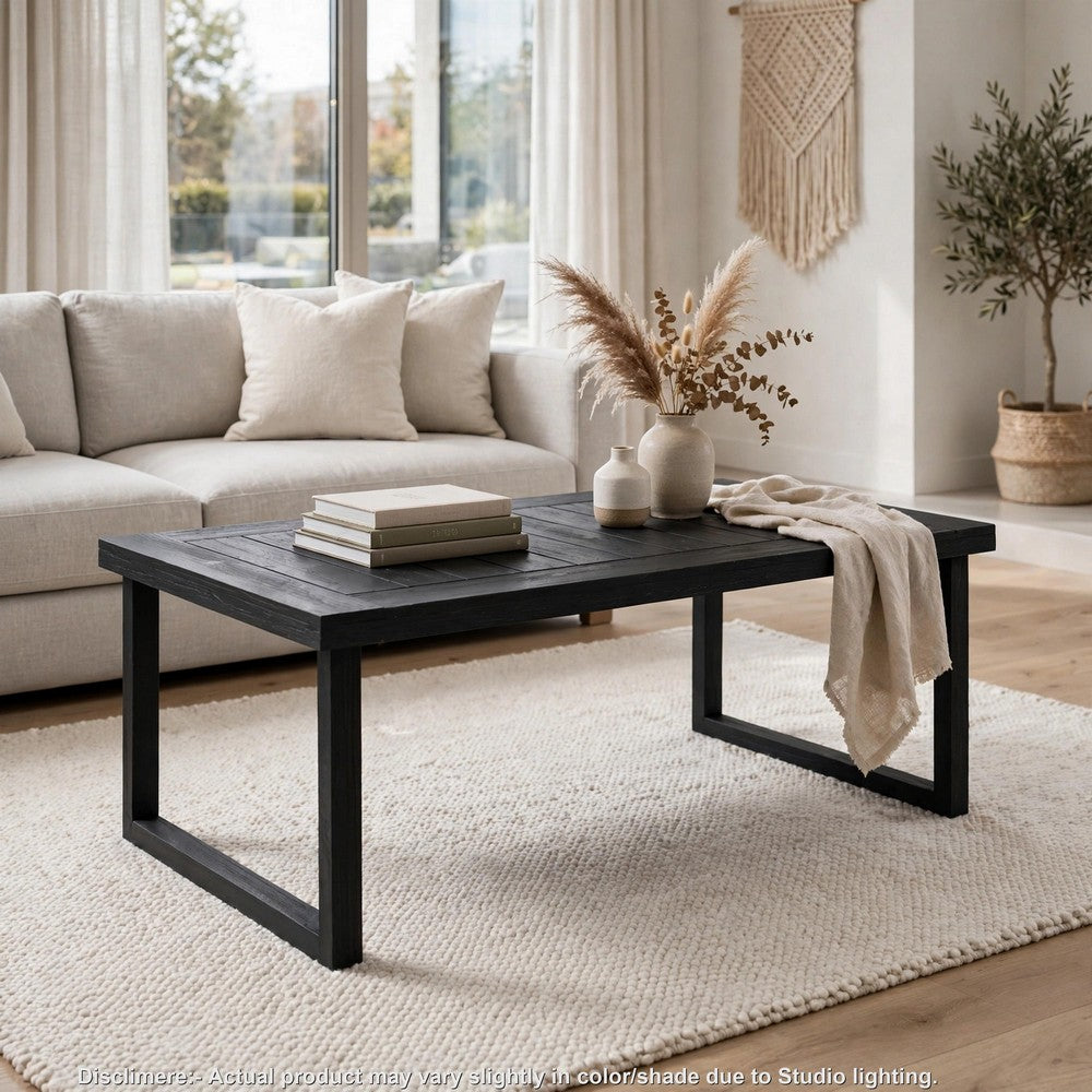 Outdoor Dining Table | Slatted Rectangular Top | Sandblasted Gray 69"