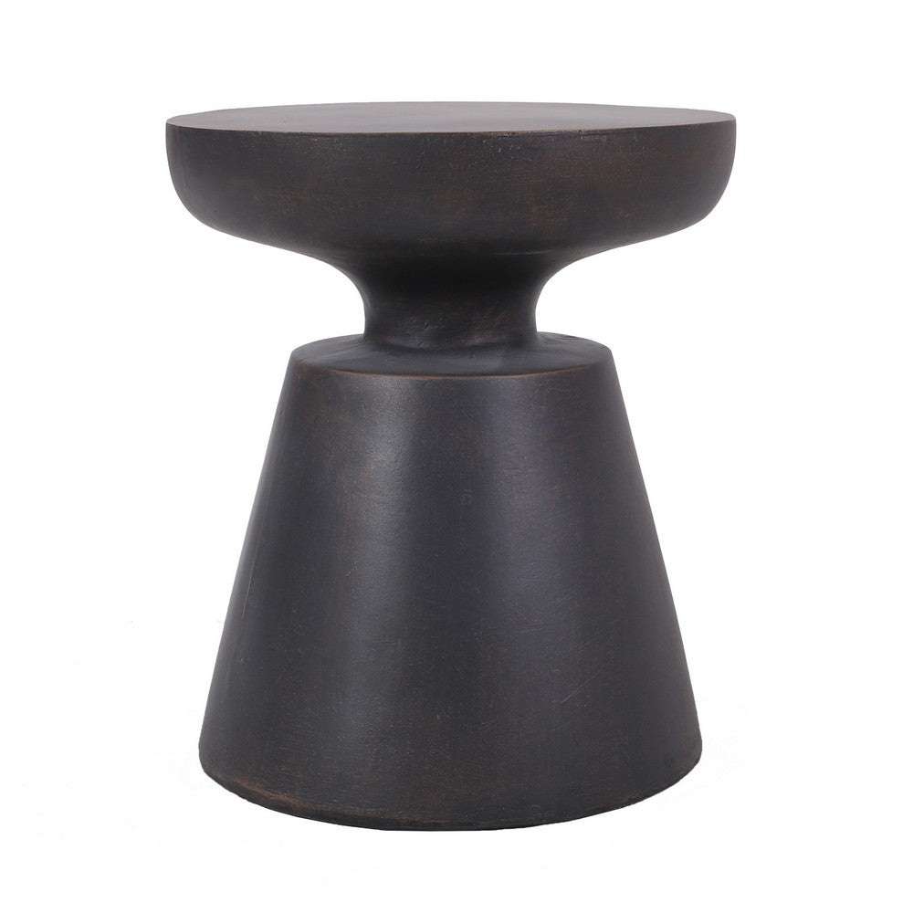 Syam Outdoor Side End Table | Round Top | Pedestal | Copper Concrete 21"