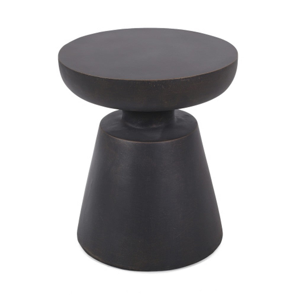 Syam Outdoor Side End Table | Round Top | Pedestal | Copper Concrete 21"