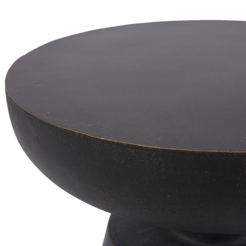 Syam Outdoor Side End Table | Round Top | Pedestal | Copper Concrete 21"