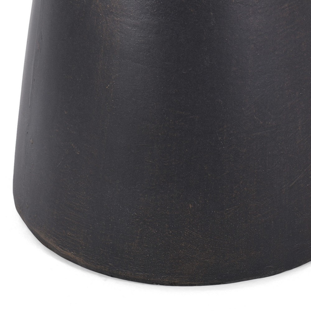 Syam Outdoor Side End Table | Round Top | Pedestal | Copper Concrete 21"