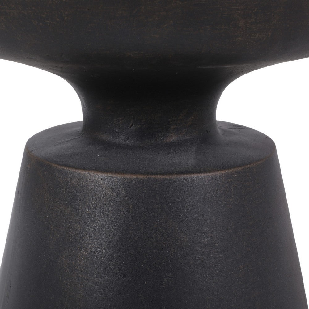 Syam Outdoor Side End Table | Round Top | Pedestal | Copper Concrete 21"