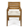 Outdoor Dining Chair Set of 2 | Beige Polyester | Sandblast Natural Brown