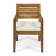 Outdoor Dining Chair Set of 2 | Beige Polyester | Sandblast Natural Brown