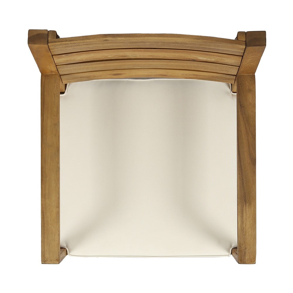 Outdoor Dining Chair Set of 2 | Beige Polyester | Sandblast Natural Brown