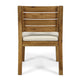 Outdoor Dining Chair Set of 2 | Beige Polyester | Sandblast Natural Brown